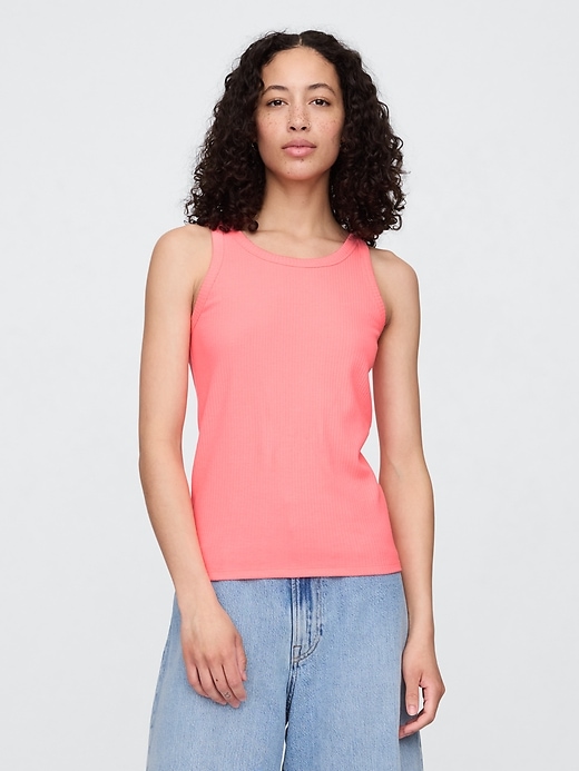 Image number 1 showing, Ribbed Scoopneck Tank Top