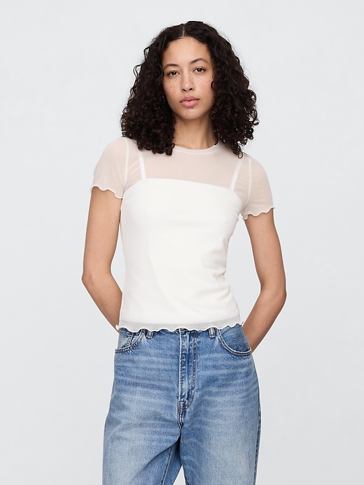 Image number 1 showing, Mesh Crewneck T-Shirt