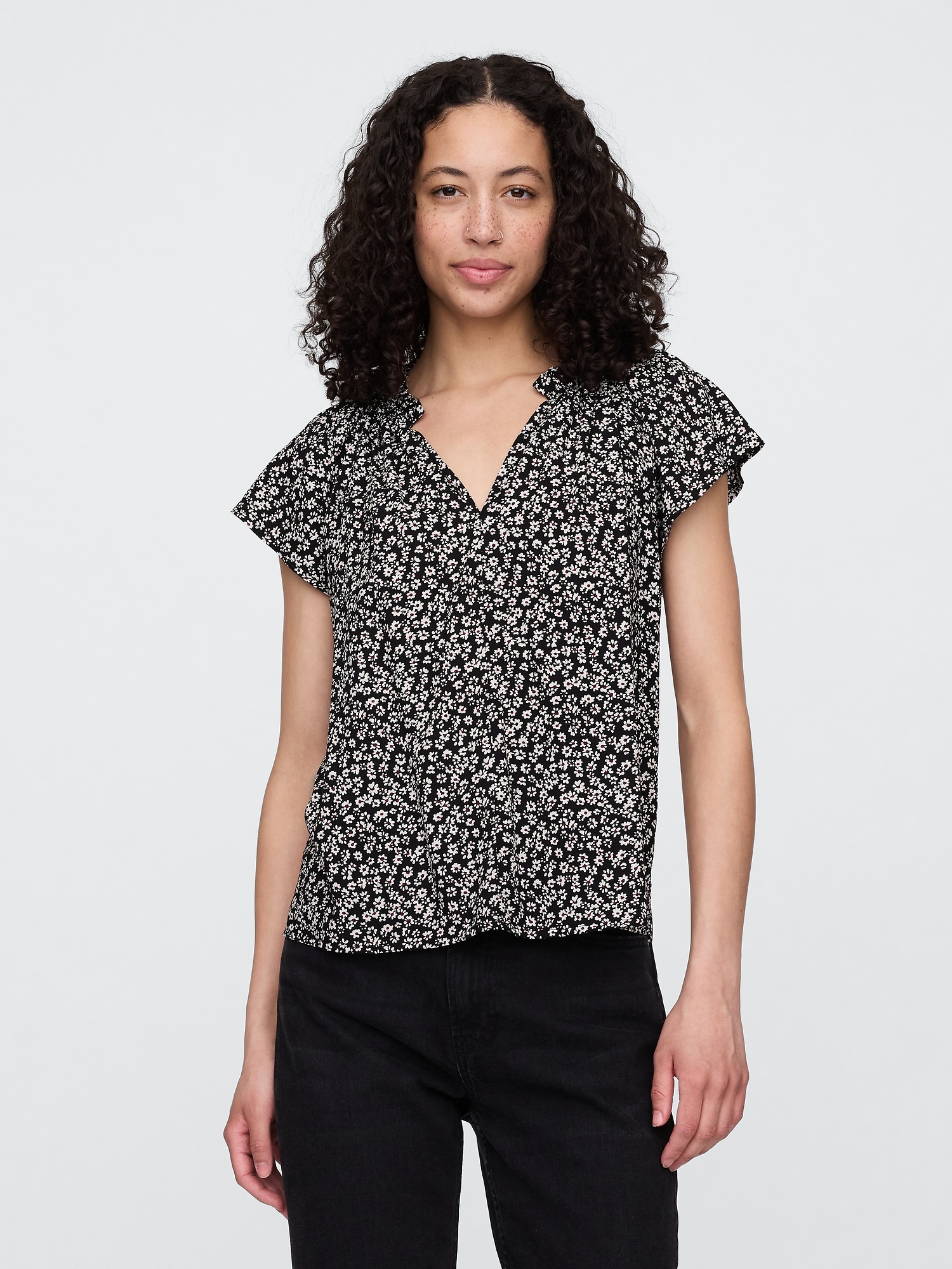 Splitneck Top - Black