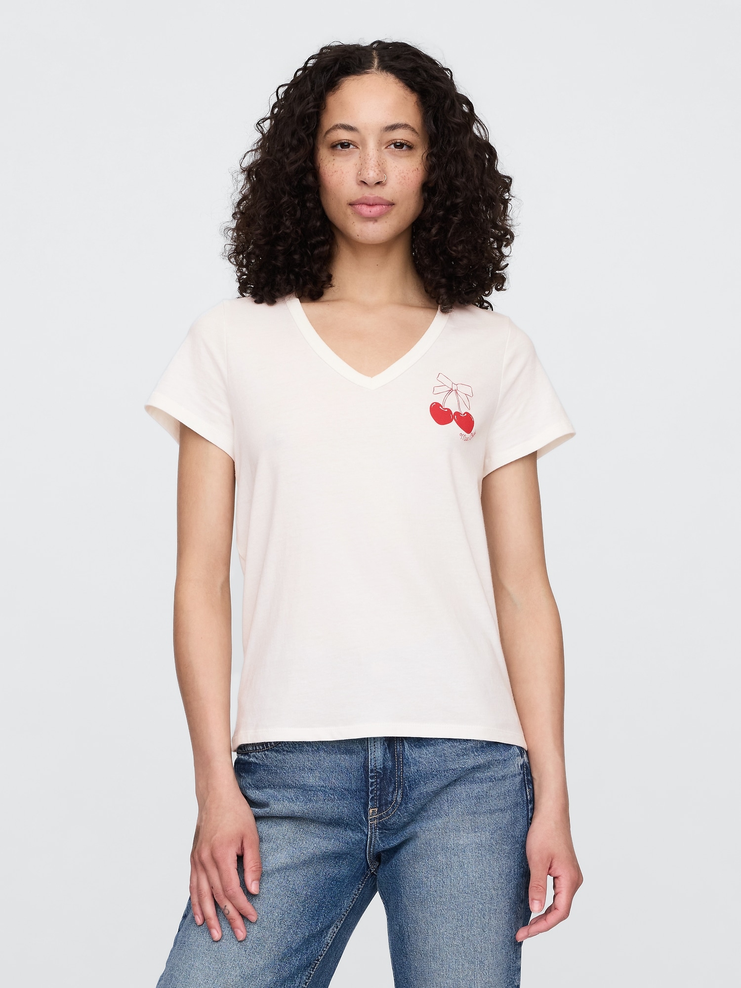 Favorite V-Neck Graphic T-Shirt