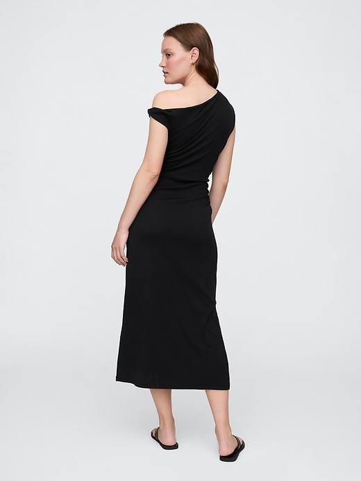 Image number 2 showing, Modern Ribbed One-Shoulder Midi Dress