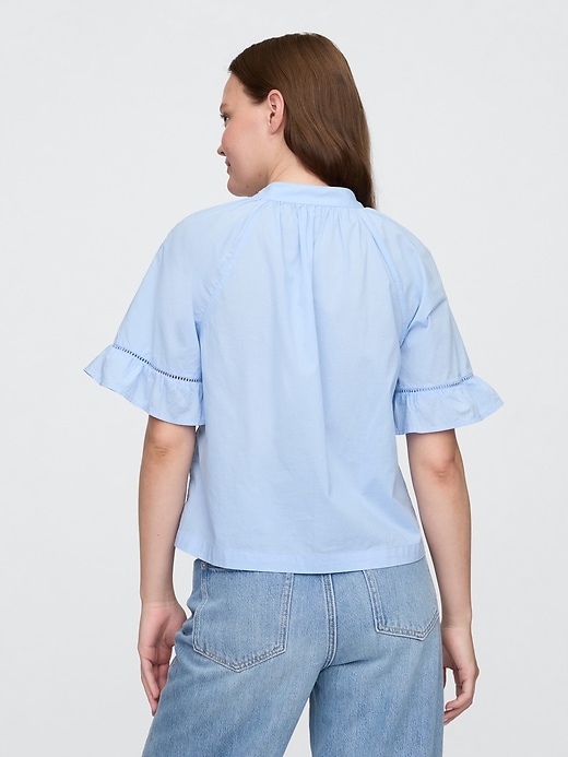 Image number 2 showing, Splitneck Tie-Front Top