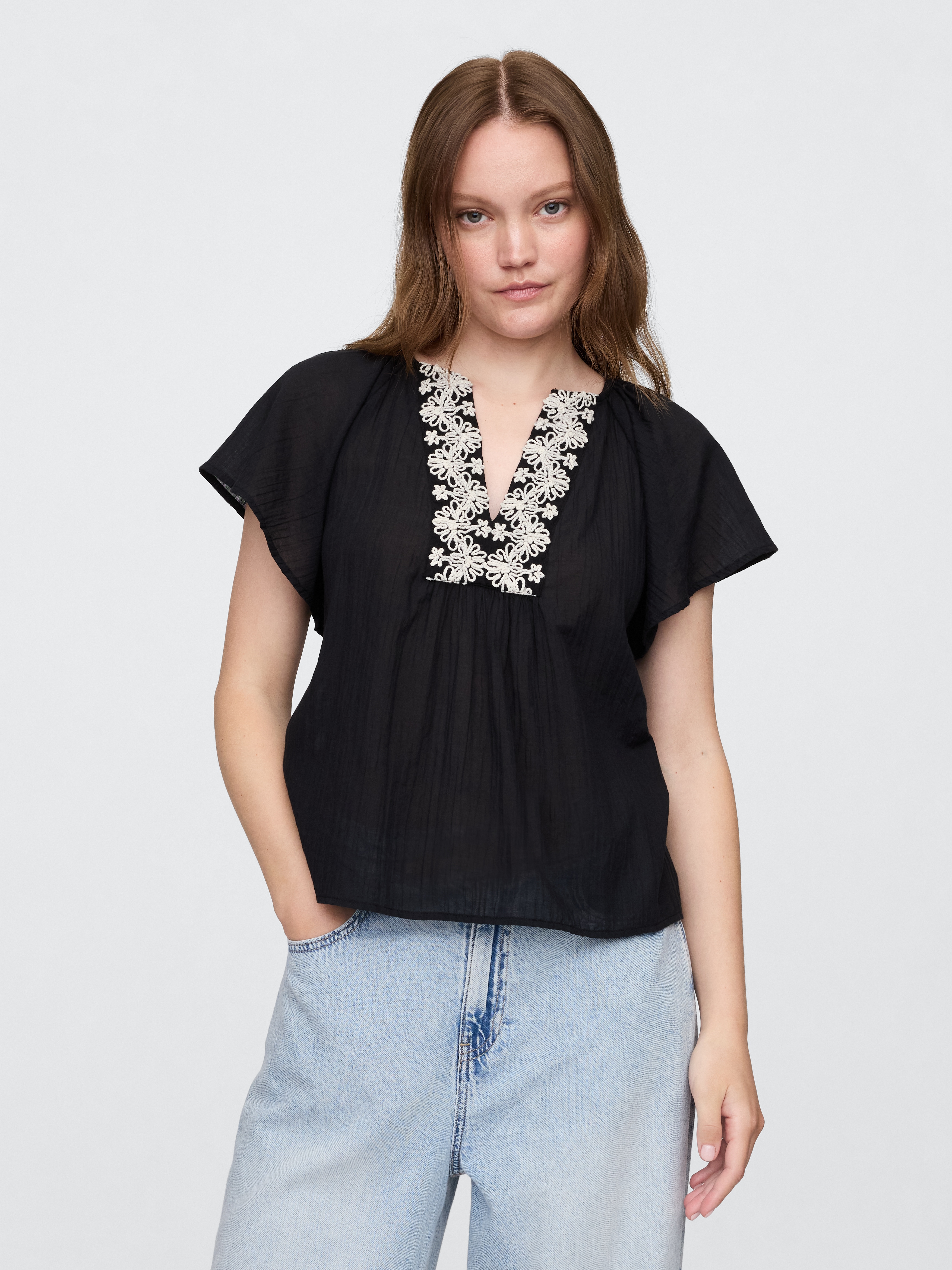 トップス LOUISEARTSWEAT ZW COLLECTION COTTON GAUZE SHIRT - Khaki | ZARA United States