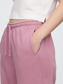 Fleece Rib-Seam Wide-Leg Pants