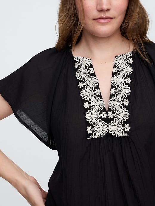 Image number 4 showing, Relaxed Gauze Flutter Sleeve Top