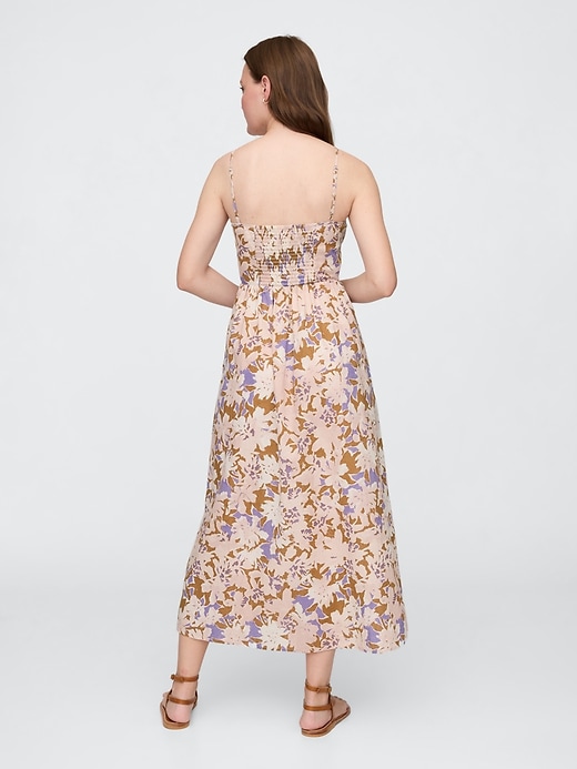 Image number 4 showing, Linen-Blend Dip-Waist Midi Dress