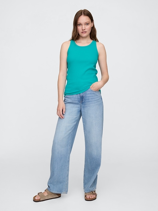 Image number 3 showing, Ribbed Scoopneck Tank Top