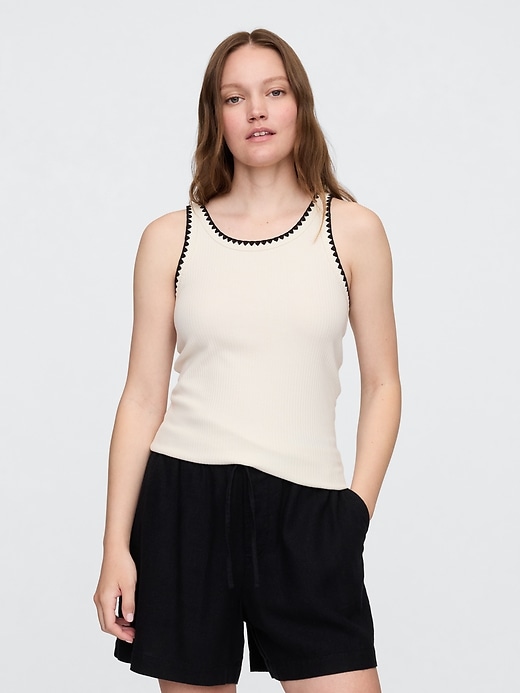 Image number 1 showing, Ribbed Scoopneck Tank Top