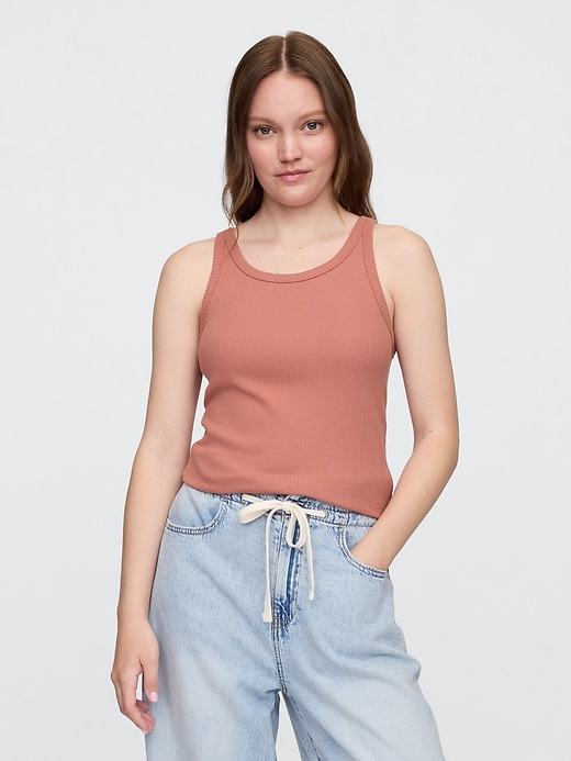 Image number 1 showing, Ribbed Scoopneck Tank Top