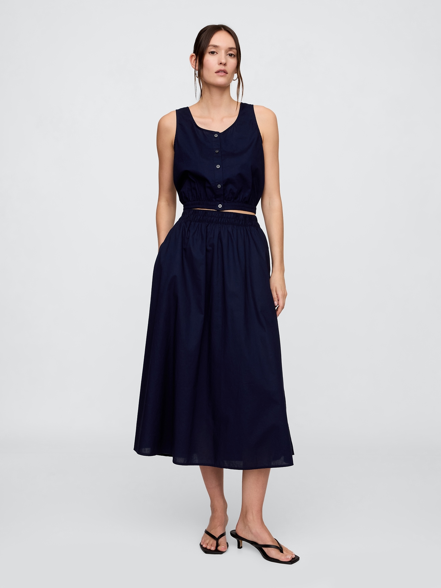 Poplin Midi Skirt