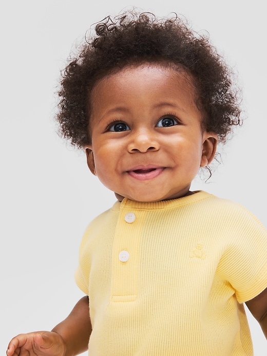 Image number 2 showing, Baby Ribbed Henley Two-Piece Outfit Set