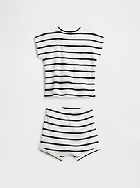 Baby Ribbed Henley Two-Piece Outfit Set