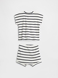 Baby Ribbed Henley Two-Piece Outfit Set