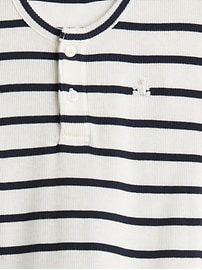 Baby Ribbed Henley Two-Piece Outfit Set