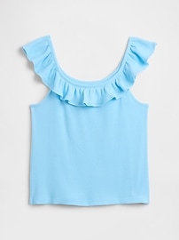 Kids Ribbed Ruffle Tank Top