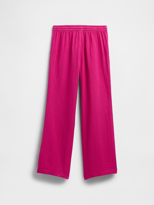 Image number 3 showing, Kids Pull-On Wide-Leg Gauze Pants