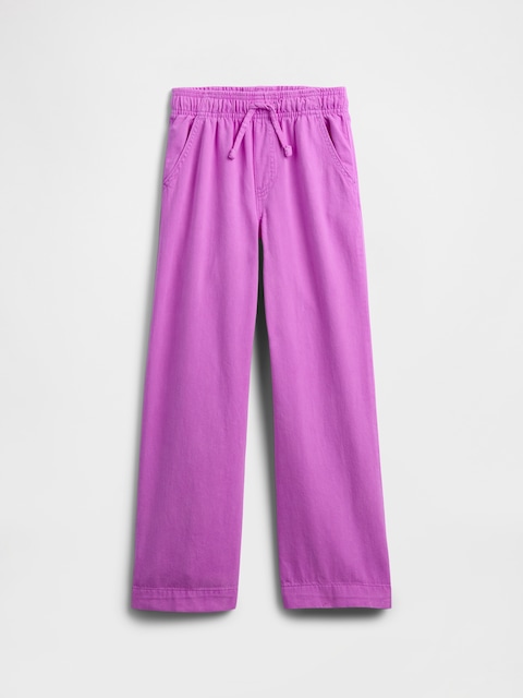 Kids High Rise Pull-On Wide-Leg Jeans