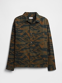 Camo Print Oxford Shirt in Boxy Fit