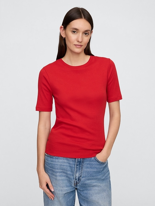 Image number 1 showing, Favorite Ribbed Crewneck T-Shirt