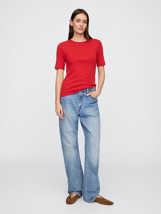 Image number 3 showing, Favorite Ribbed Crewneck T-Shirt