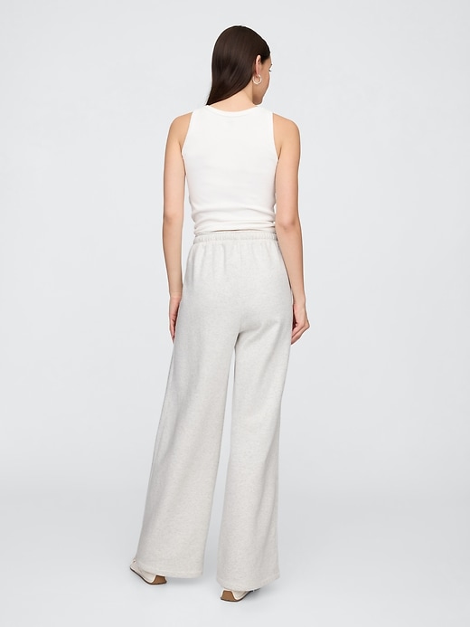 Image number 2 showing, Fleece Rib-Seam Wide-Leg Pants