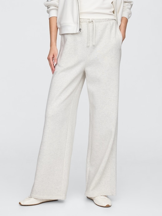 Image number 3 showing, Fleece Rib-Seam Wide-Leg Pants