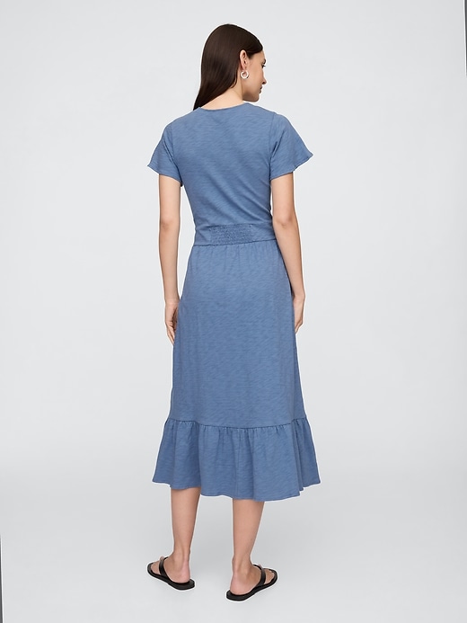 Image number 2 showing, Flutter Sleeve V-Neck Midi Dress