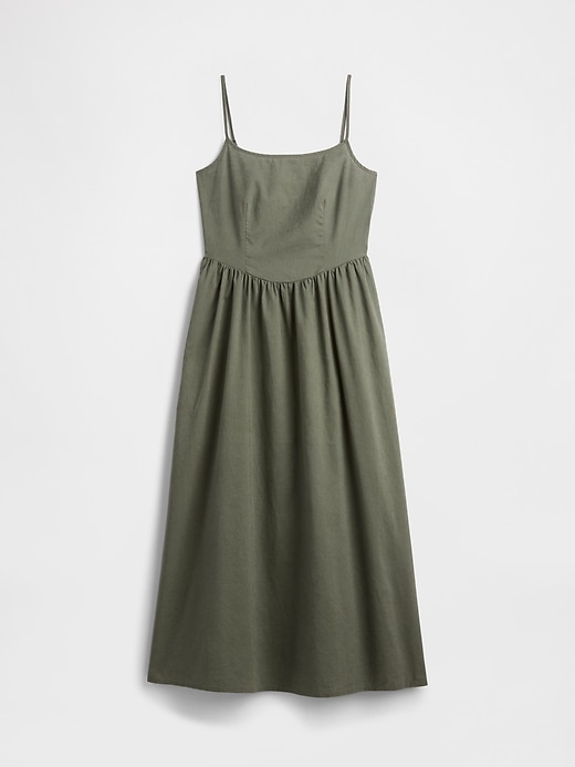 Image number 6 showing, Linen-Blend Dip-Waist Midi Dress