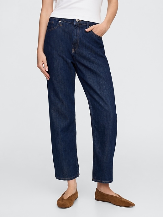 Image number 2 showing, Mid Rise SuperSoft Relaxed Straight Crop Jeans