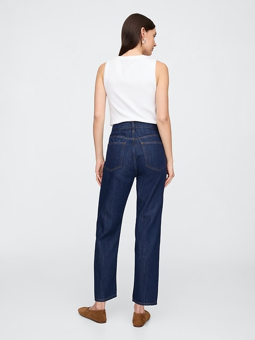 Image number 4 showing, Mid Rise SuperSoft Relaxed Straight Crop Jeans