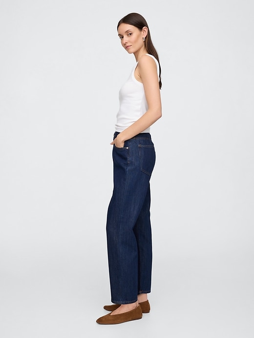 Image number 3 showing, Mid Rise SuperSoft Relaxed Straight Crop Jeans