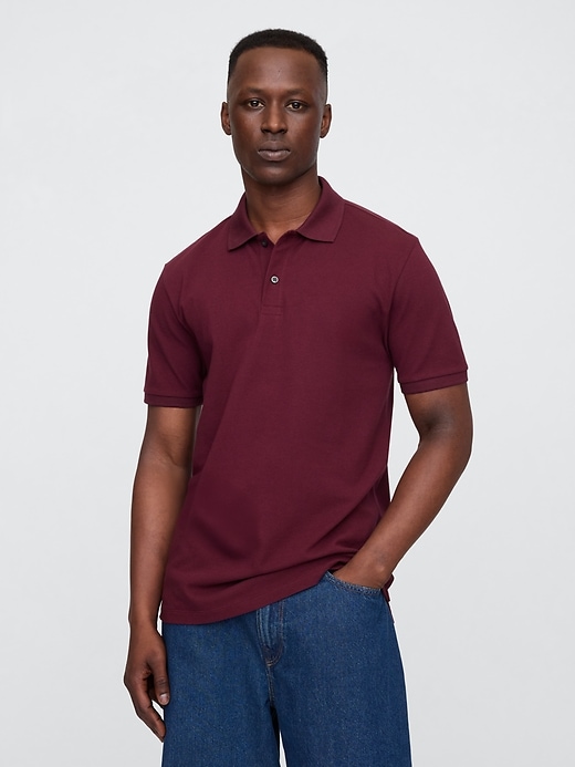 Image number 1 showing, Stretch Pique Polo Shirt