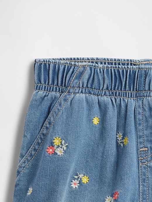 Image number 4 showing, babyGap Pull-On Embroidered Denim Shorts