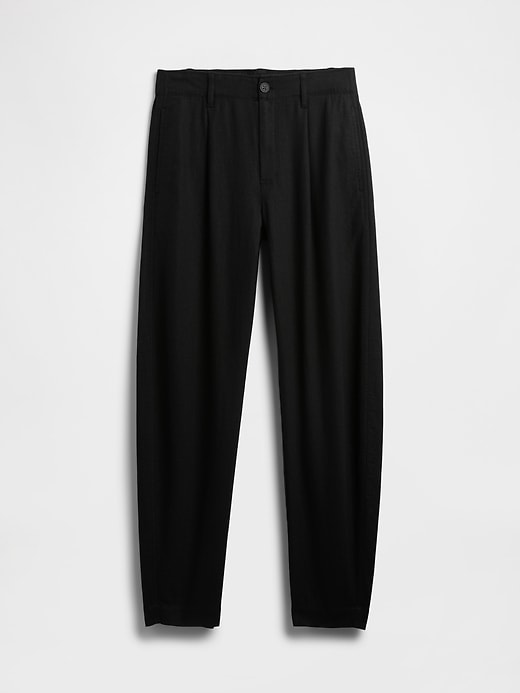 Image number 5 showing, Mid Rise Linen-Blend Barrel Pants