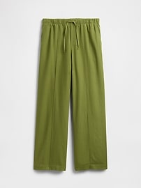 Linen-Blend Wide-Leg Pull-On Pants