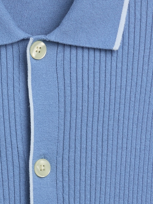 Image number 4 showing, Ribbed Button-Front Polo Shirt