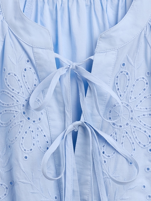 Image number 4 showing, Splitneck Tie-Front Top