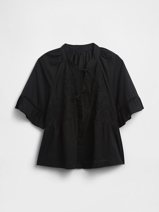 Image number 5 showing, Splitneck Tie-Front Top