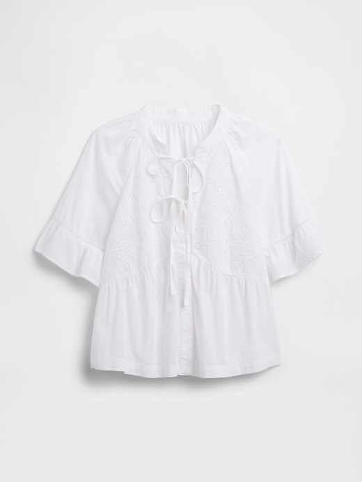 Image number 5 showing, Splitneck Tie-Front Top