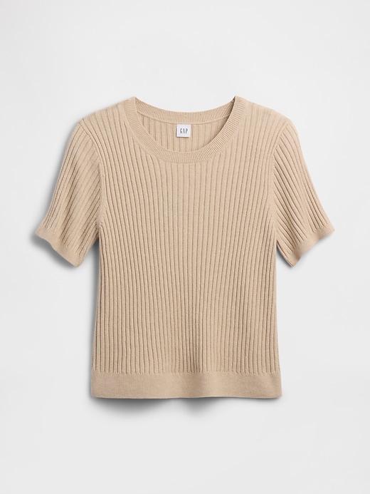 Image number 5 showing, CashSoft Ribbed Crewneck T-Shirt