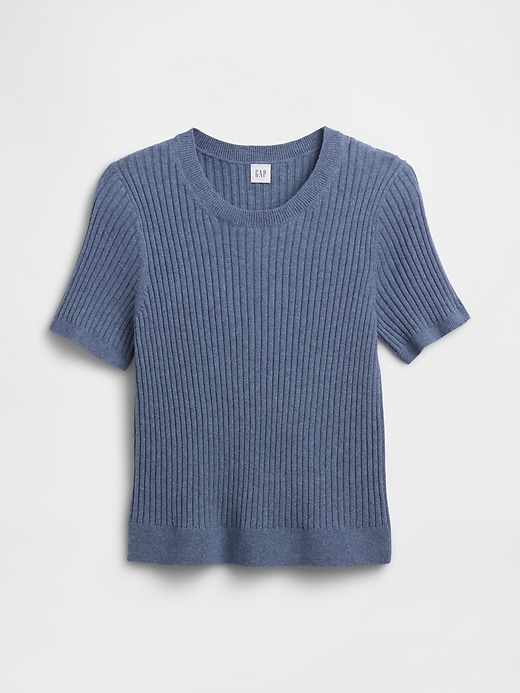 Image number 5 showing, CashSoft Ribbed Crewneck T-Shirt