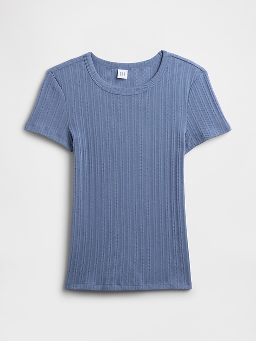 Image number 5 showing, Ribbed Pointelle Crewneck T-Shirt