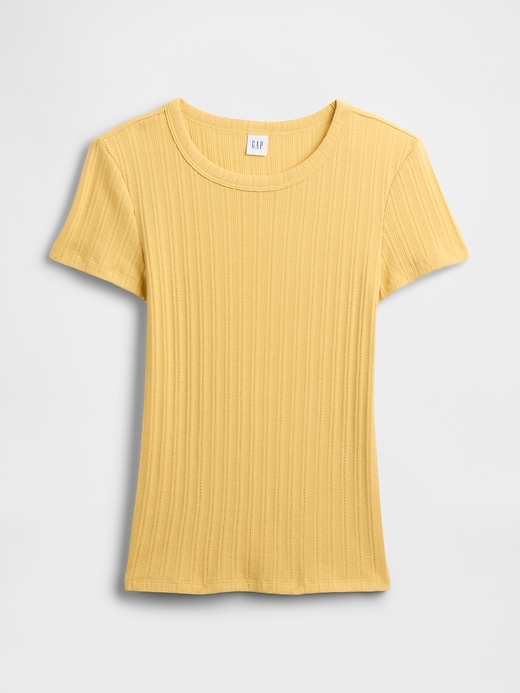 Image number 5 showing, Ribbed Pointelle Crewneck T-Shirt