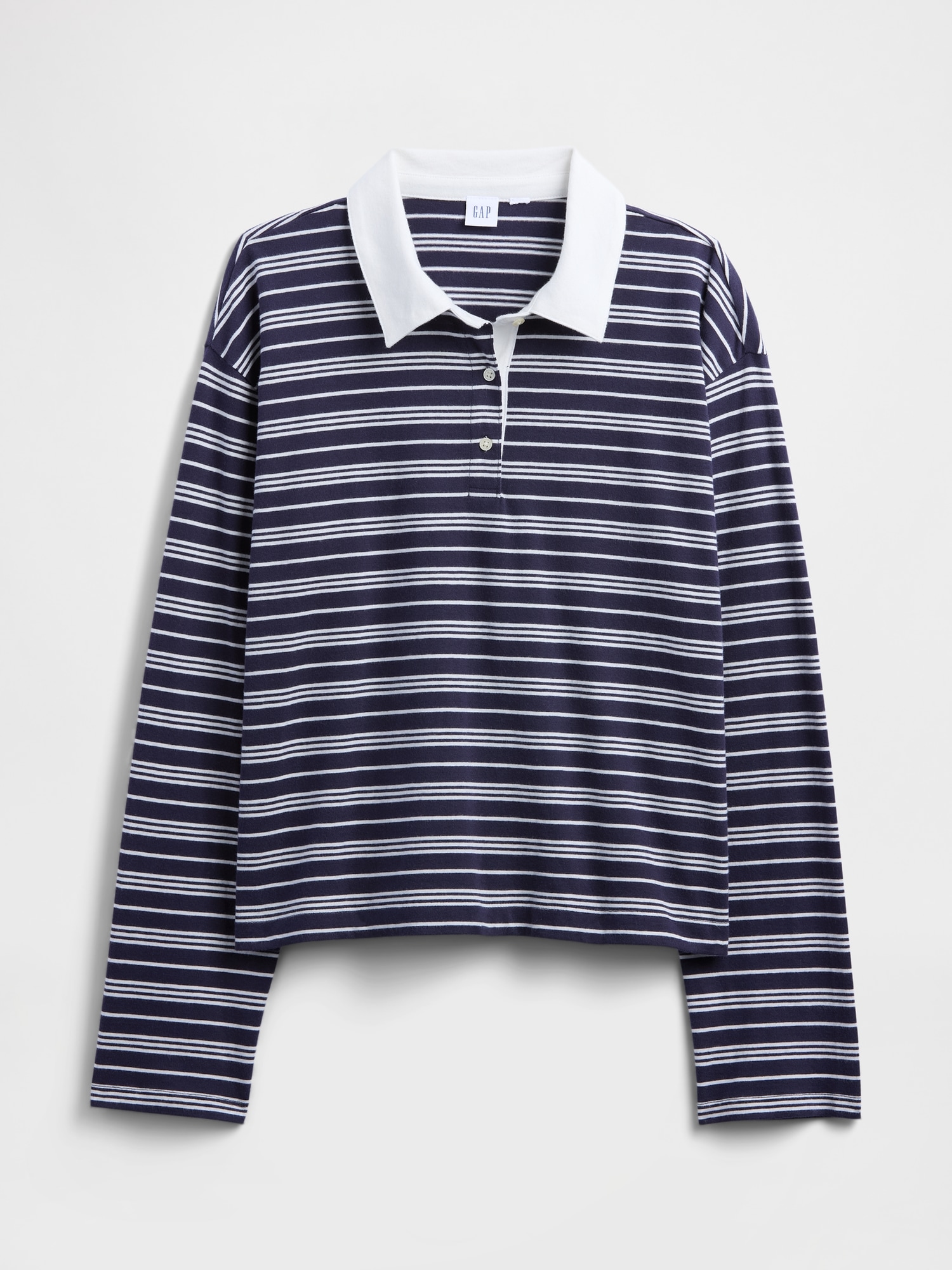 Gap Factory Oversized Stripe Rugby Polo Shirt Shirt In Blue