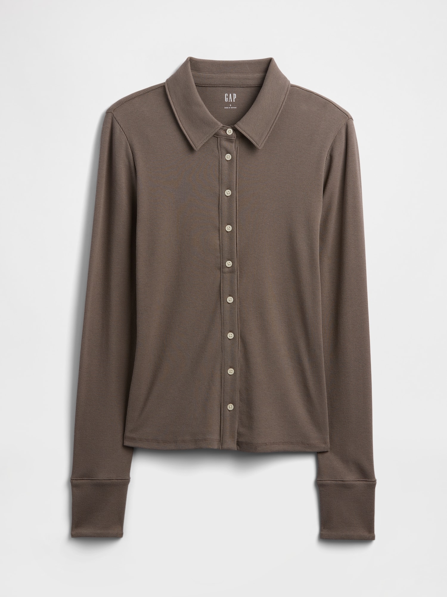 Gap Factory Ribbed Shirt In Brown