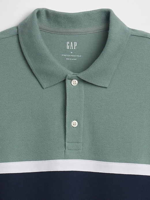 Image number 4 showing, Colorblock Stretch Pique Polo Shirt