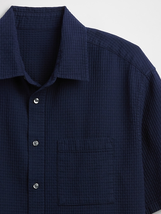 Image number 4 showing, Waffle-Knit Shirt in Boxy Fit