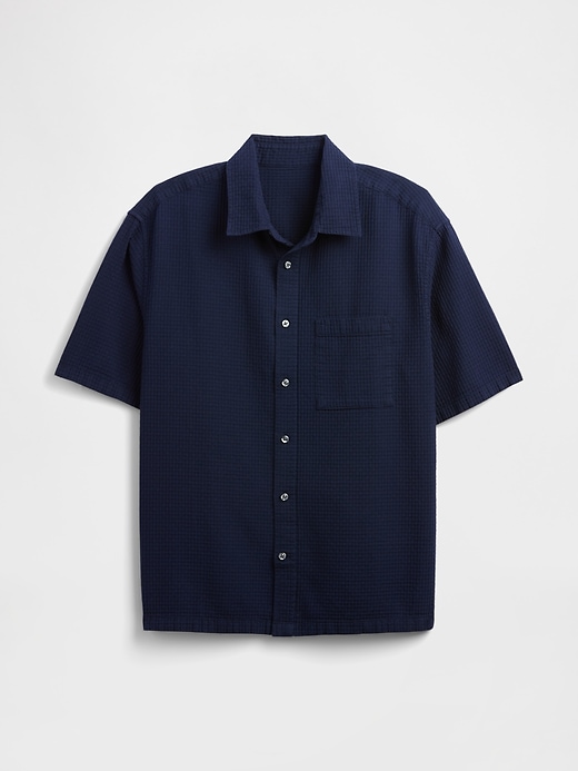 Image number 5 showing, Waffle-Knit Shirt in Boxy Fit