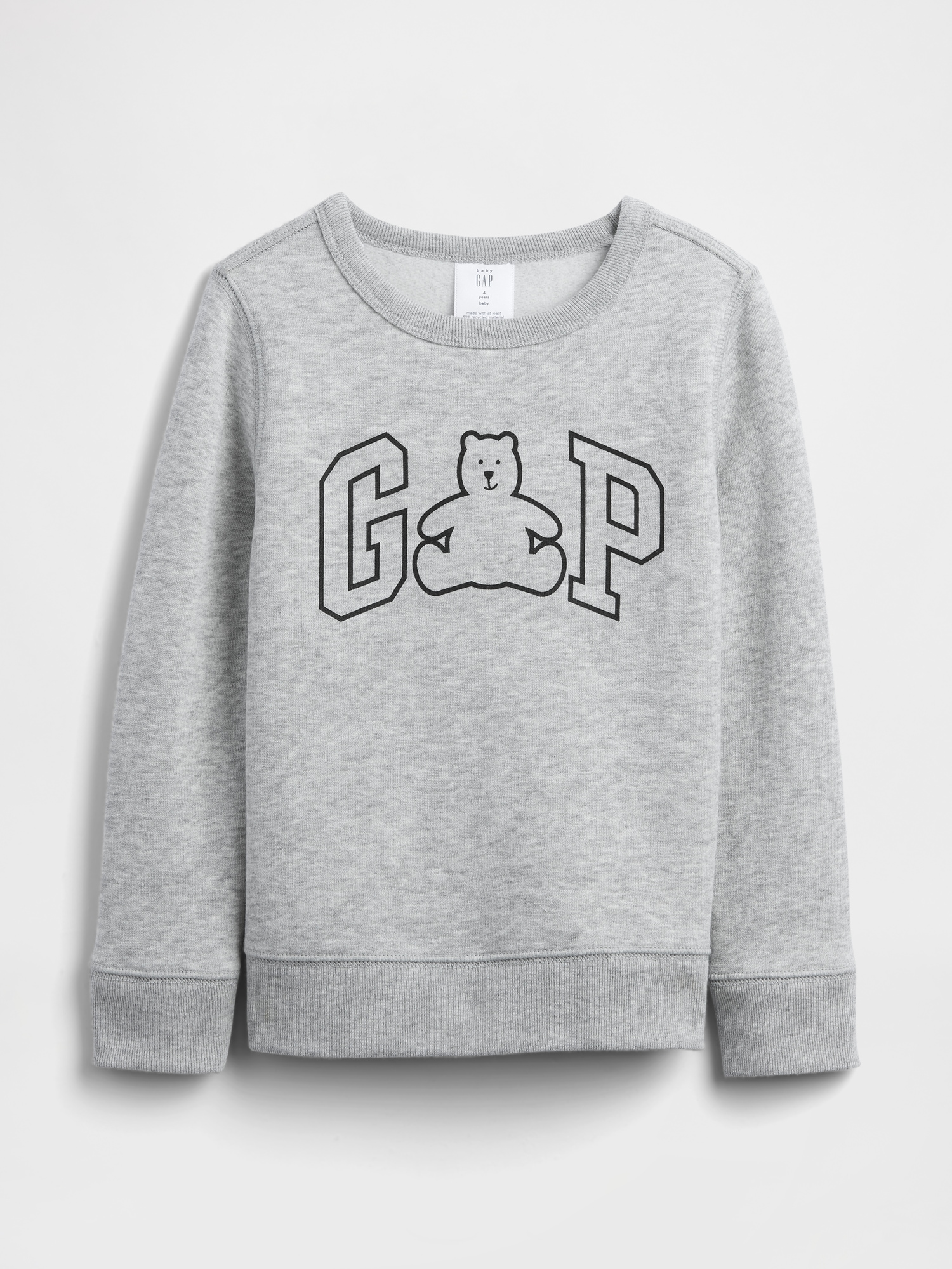 babyGap Logo Sweatshirt - Gray And White Marl