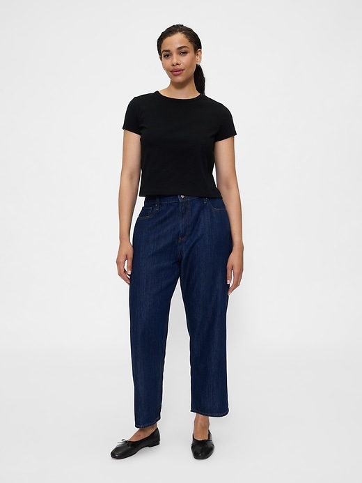 Image number 5 showing, Mid Rise SuperSoft Relaxed Straight Crop Jeans